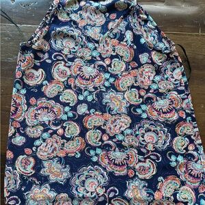 Navy Paisley Print Halter Dress Top